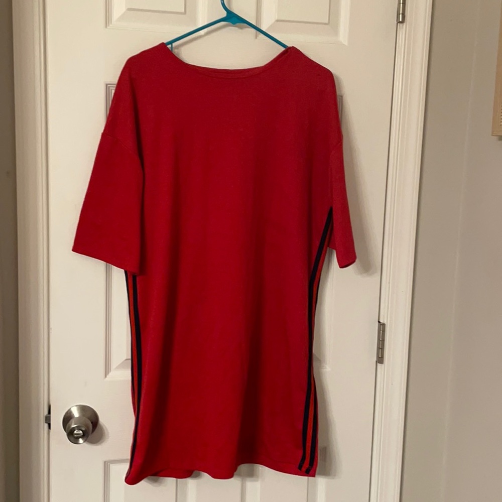 Red ❤️Oversized shirt dress